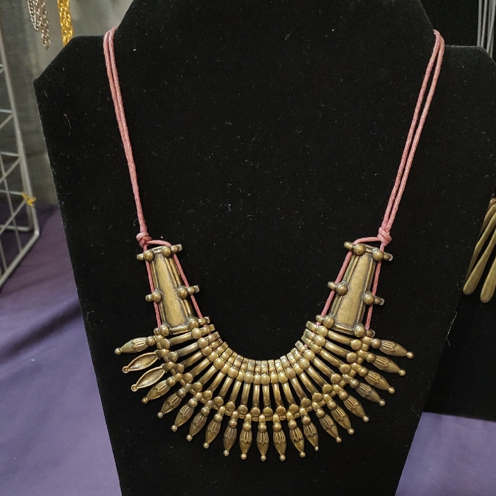 Tribal Brass Statement Necklace